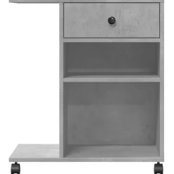 vidaXL Electrónica-Soporte para impresora con ruedas gris hormigón 60x40x68,5 cm