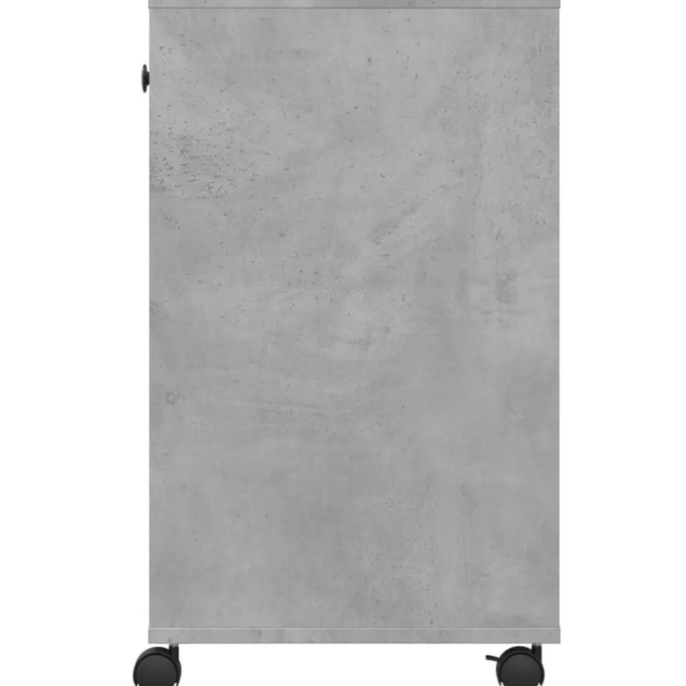 vidaXL Electrónica-Soporte para impresora con ruedas gris hormigón 60x40x68,5 cm