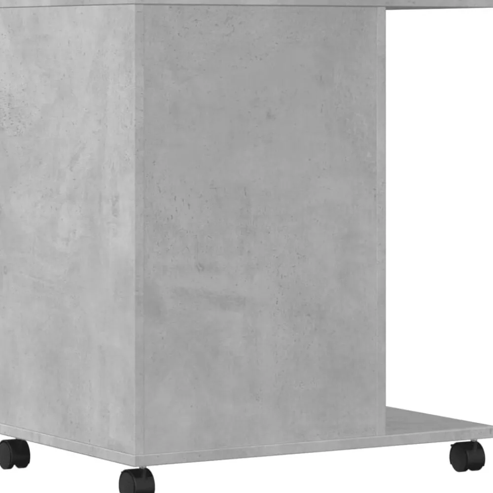 vidaXL Electrónica-Soporte para impresora con ruedas gris hormigón 60x40x68,5 cm