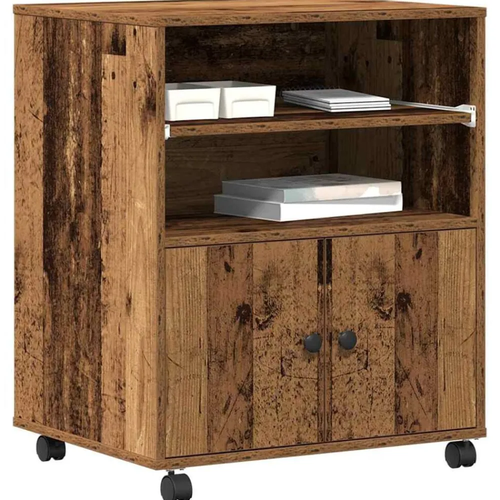 vidaXL Electrónica-Soporte para Impresora Madera vieja 60 x 48 x 74 cm