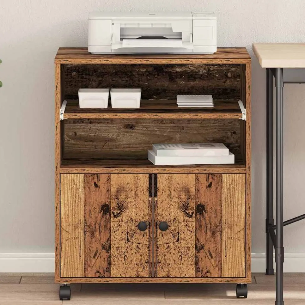 vidaXL Electrónica-Soporte para Impresora Madera vieja 60 x 48 x 74 cm