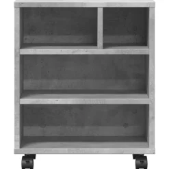 vidaXL Electrónica-Soporte para impresora con ruedas gris hormigón 41x32x48 cm