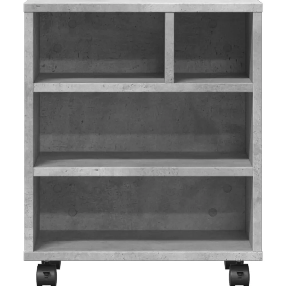 vidaXL Electrónica-Soporte para impresora con ruedas gris hormigón 41x32x48 cm