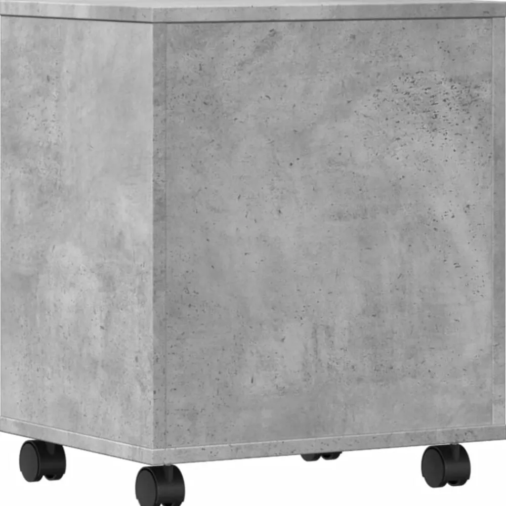 vidaXL Electrónica-Soporte para impresora con ruedas gris hormigón 41x32x48 cm