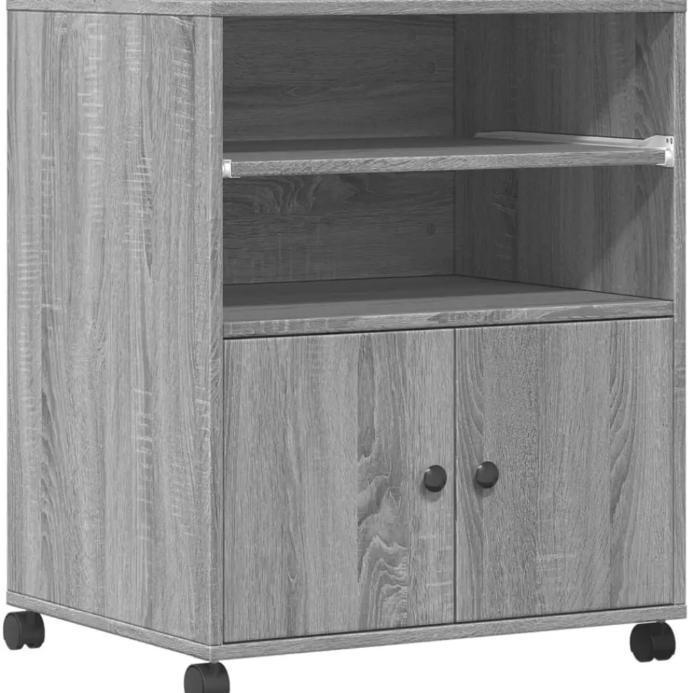 vidaXL Electrónica-Soporte para impresora con ruedas 60x48x74 cm