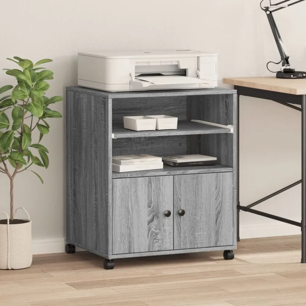 vidaXL Electrónica-Soporte para impresora con ruedas 60x48x74 cm