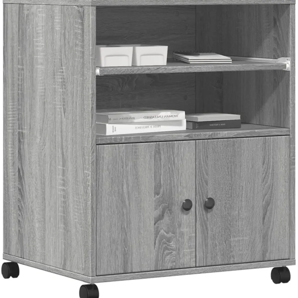 vidaXL Electrónica-Soporte para impresora con ruedas 60x48x74 cm