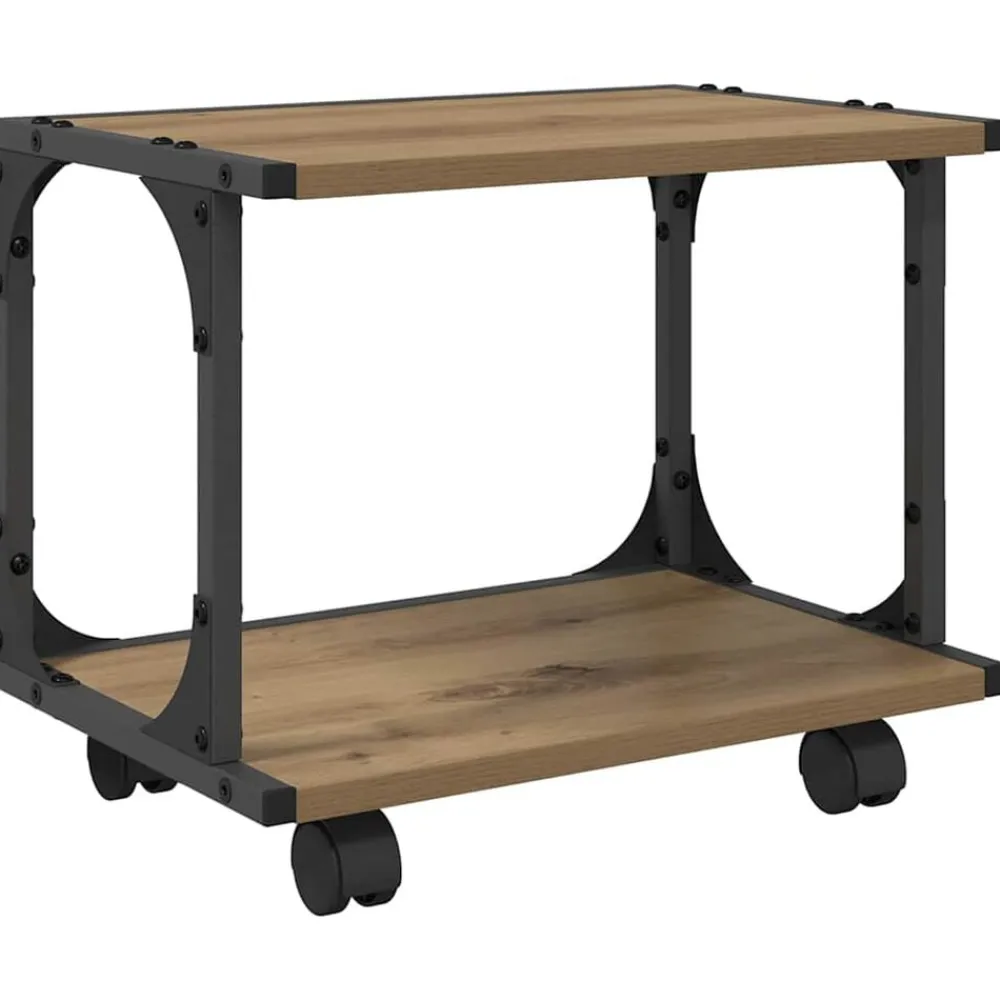 vidaXL Soporte para Impresora Roble artesanal 41 x 28 x 33.5 cm Roble artisan New
