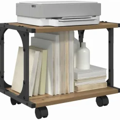 vidaXL Soporte para Impresora Roble artesanal 41 x 28 x 33.5 cm Roble artisan New
