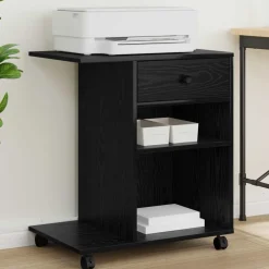 vidaXL Soporte para Impresora con cajón 60 x 40 x 68.5 cm Roble negro New
