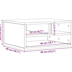 vidaXL Electrónica-Soporte para Impresora Roble artesanal 49 x 40 x 22.5 cm