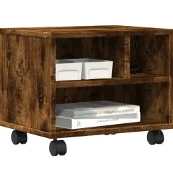 vidaXL Soporte para impresora con ruedas 41x32x34,5 cm Roble ahumado Best