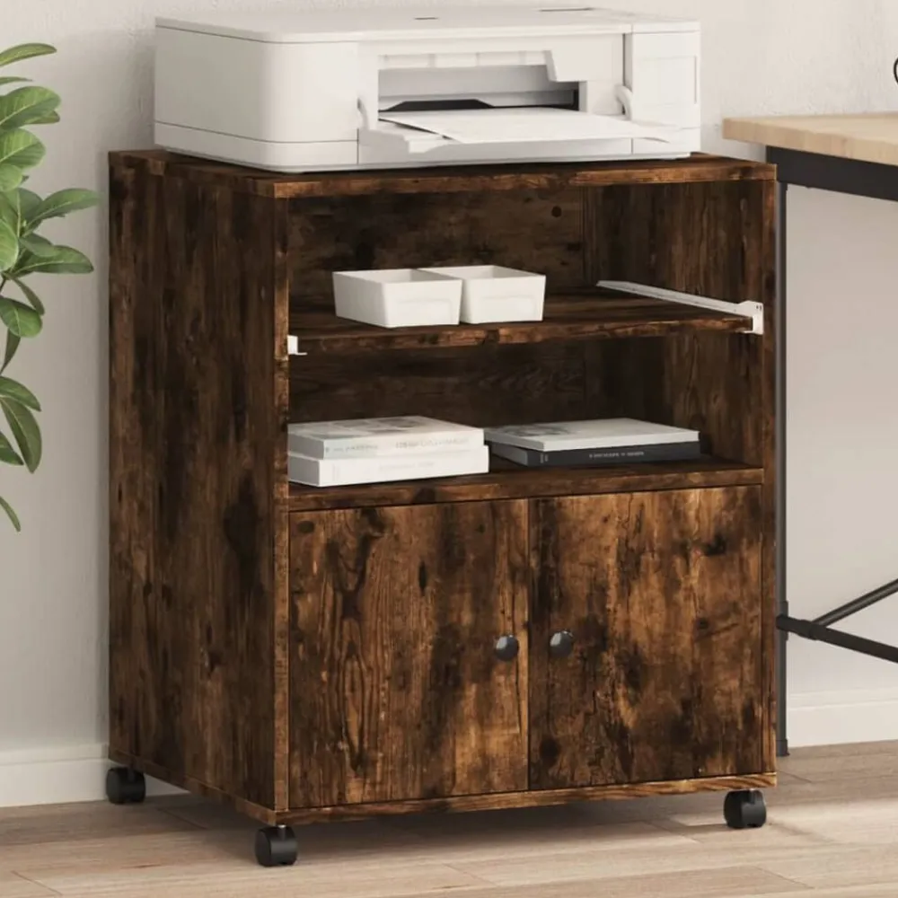 vidaXL Electrónica-Soporte para impresora con ruedas 60x48x74 cm