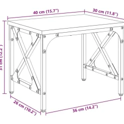 vidaXL Electrónica-Soporte para Impresora Ajustable 40 x 30 x 31 cm