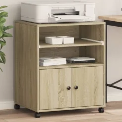 vidaXL Electrónica-Soporte para impresora con ruedas 60x48x74 cm