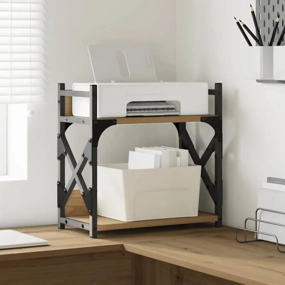 vidaXL Electrónica-Soporte para Impresora Roble artesanal 40 x 20 x 40 cm