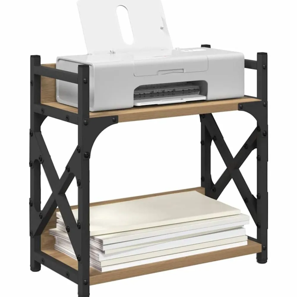vidaXL Electrónica-Soporte para Impresora Roble artesanal 40 x 20 x 40 cm