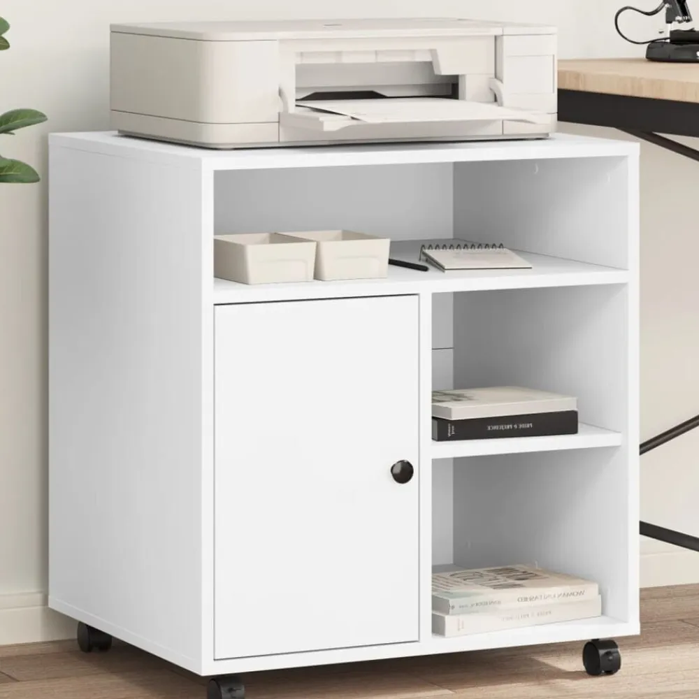 vidaXL Electrónica-Soporte para impresora con ruedas 60x50x67 cm