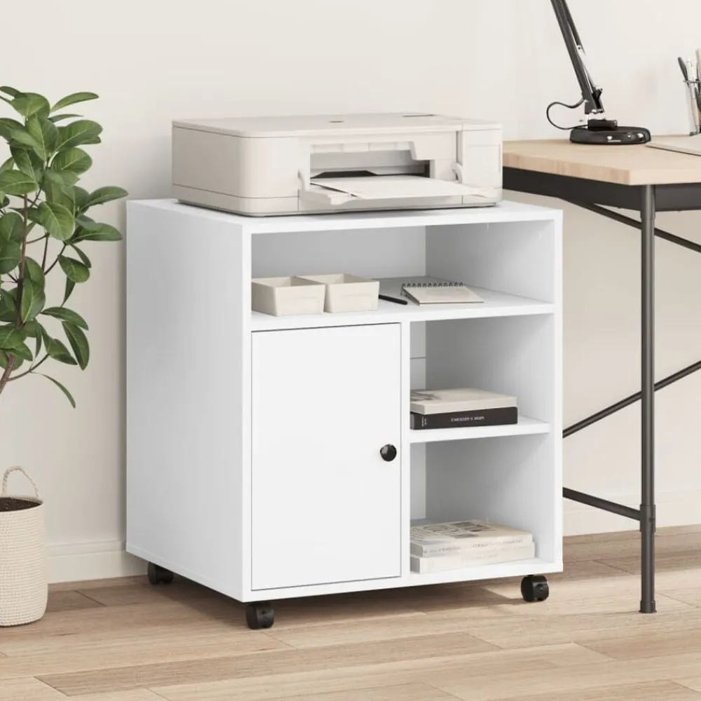 vidaXL Electrónica-Soporte para impresora con ruedas 60x50x67 cm