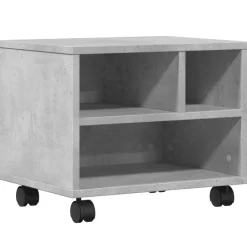 vidaXL Electrónica-Soporte para impresora con ruedas gris hormigón 41x32x34,5 cm