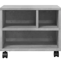vidaXL Electrónica-Soporte para impresora con ruedas gris hormigón 41x32x34,5 cm