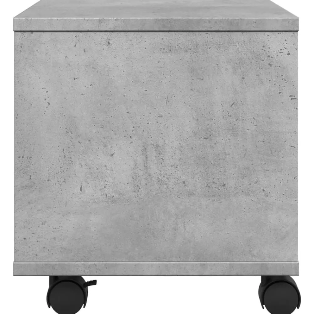 vidaXL Electrónica-Soporte para impresora con ruedas gris hormigón 41x32x34,5 cm