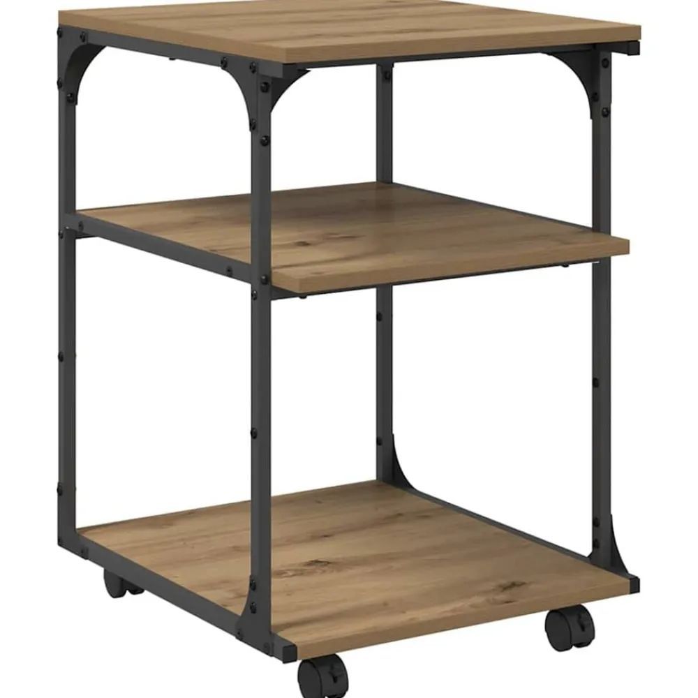 vidaXL Electrónica-Soporte para Impresora Roble artesanal 43 x 48 x 64 cm