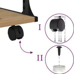 vidaXL Electrónica-Soporte para Impresora Roble artesanal 43 x 48 x 64 cm