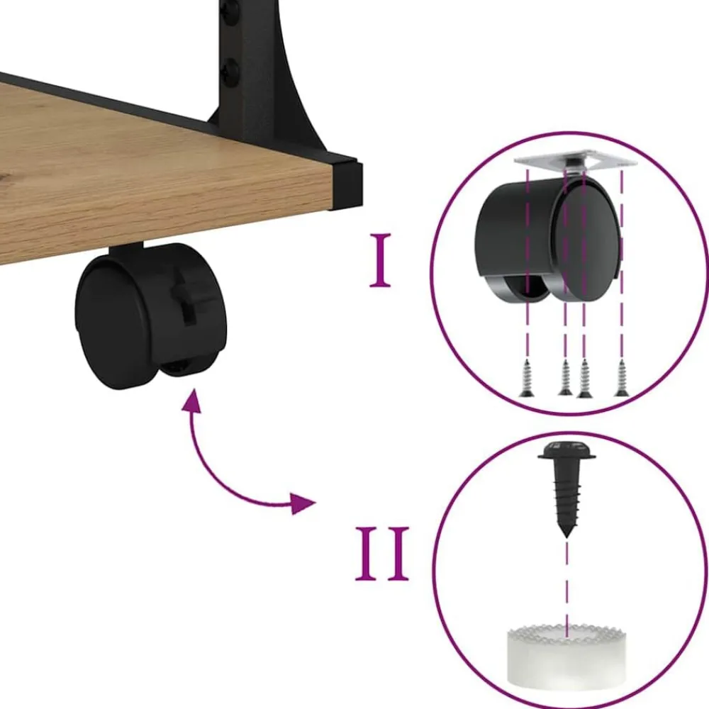 vidaXL Electrónica-Soporte para Impresora Roble artesanal 43 x 48 x 64 cm