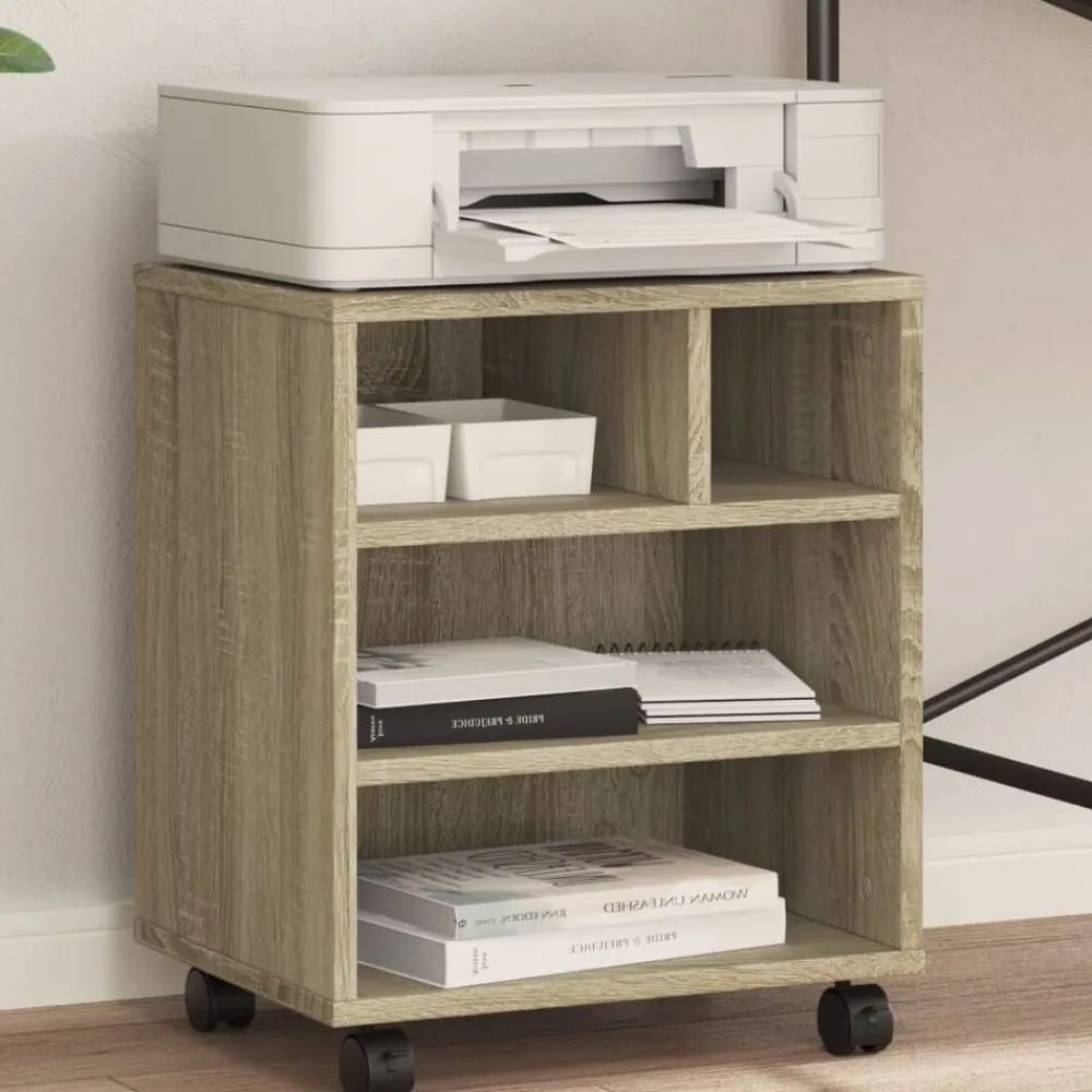 vidaXL Electrónica-Soporte para impresora con ruedas 41x32x48 cm