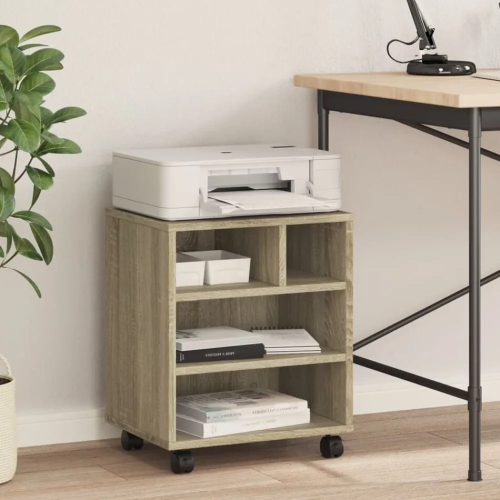 vidaXL Electrónica-Soporte para impresora con ruedas 41x32x48 cm