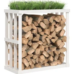 vidaXL Accesorios Para Hornos De Leña Y Chimeneas-Soporte para leña de exterior madera pino 108x52x106 cm