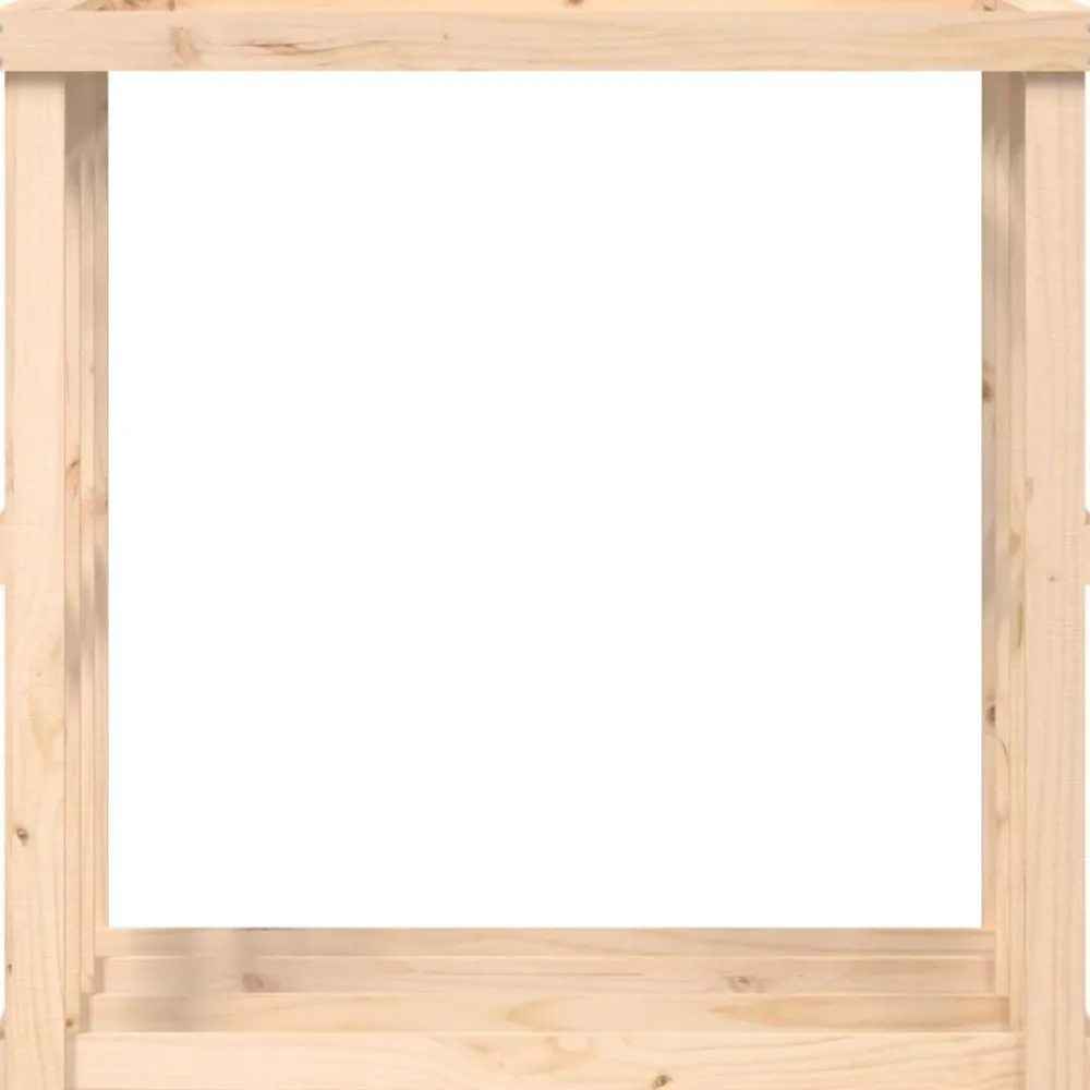 vidaXL Soporte para leña de exterior madera maciza pino 108x52x106 cm Natural New
