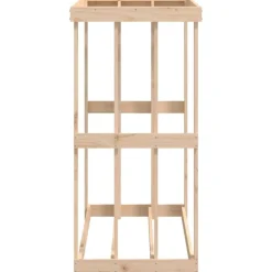 vidaXL Soporte para leña de exterior madera maciza pino 108x52x106 cm Natural New