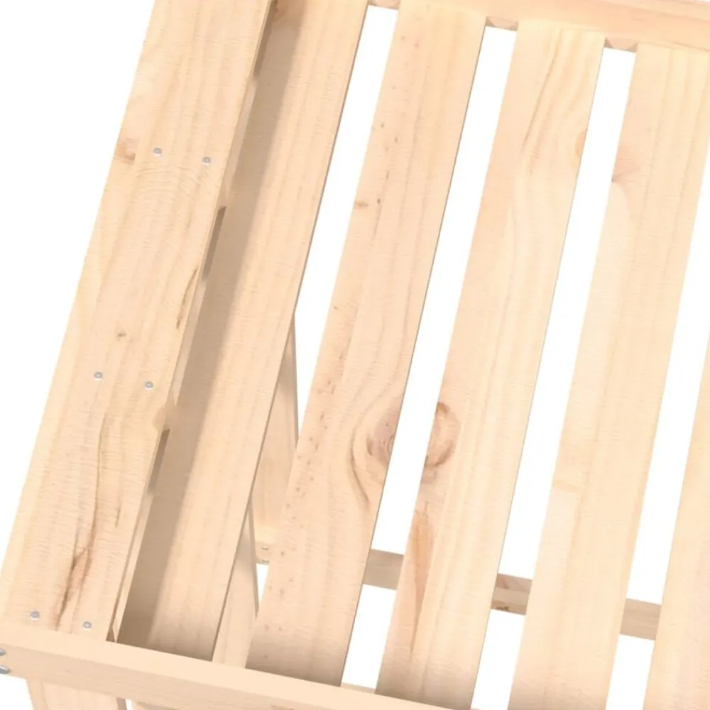 vidaXL Soporte para leña de exterior madera maciza pino 108x52x106 cm Natural New