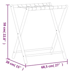 vidaXL Soporte para maletas bambú negro 68,5x38x58 cm Discount