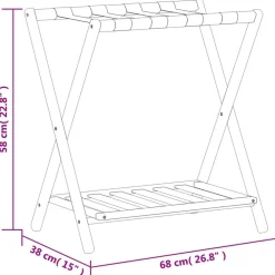vidaXL Soporte para maletas bambú 68x38x58 cm