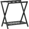 vidaXL Maletas Y Bolsos De Viaje-Soporte para maletas bambú negro 68x38x58 cm