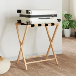 vidaXL Maletas Y Bolsos De Viaje-Soporte para maletas bambú 68,5x38x58 cm