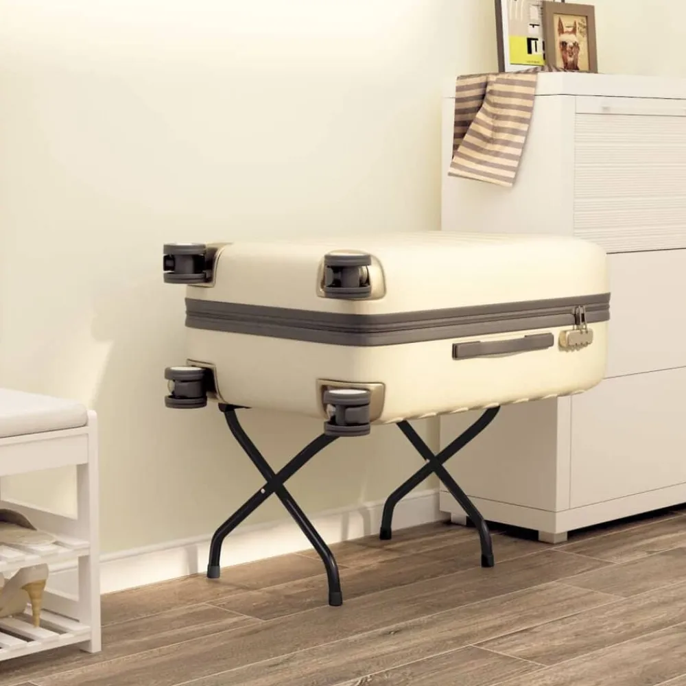 vidaXL Soporte para maletas con respaldo 56x39x52 cm Negro New