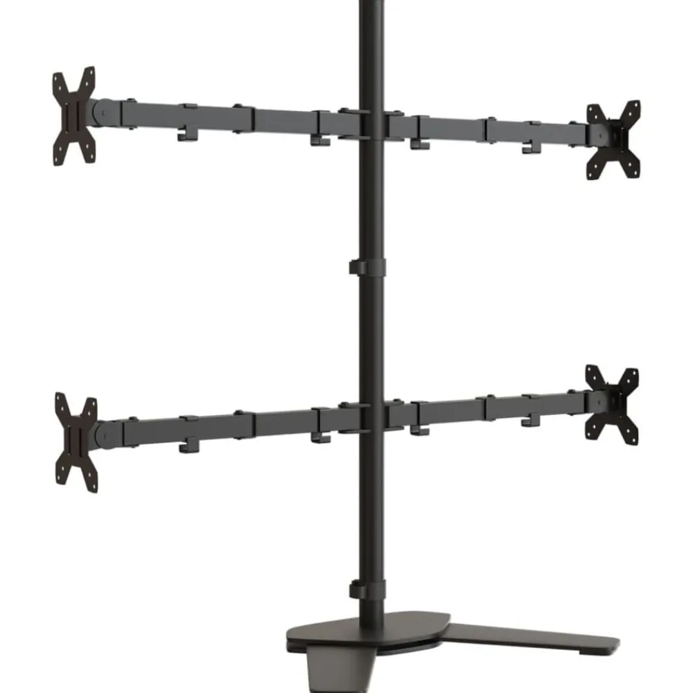 vidaXL Electrónica-Soporte para monitor acero negro VESA 75/100 mm