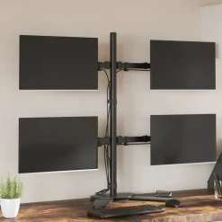 vidaXL Electrónica-Soporte para monitor acero negro VESA 75/100 mm