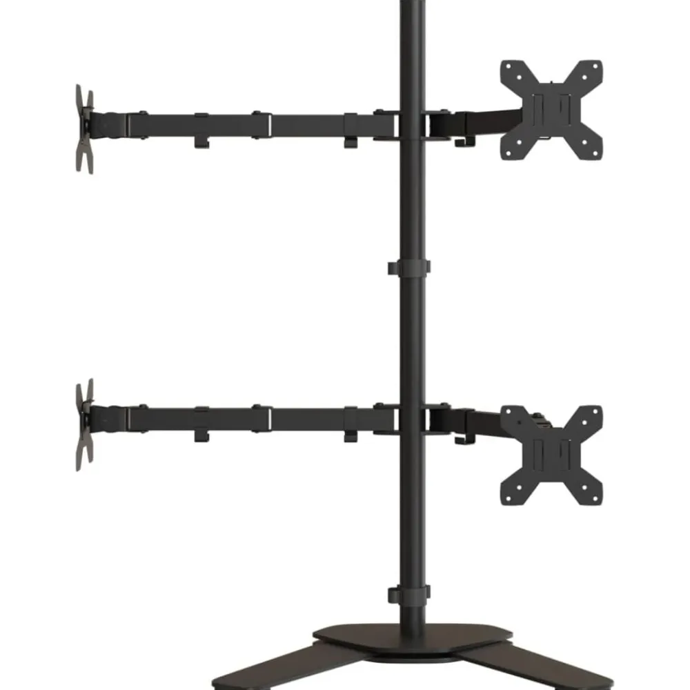 vidaXL Electrónica-Soporte para monitor acero negro VESA 75/100 mm