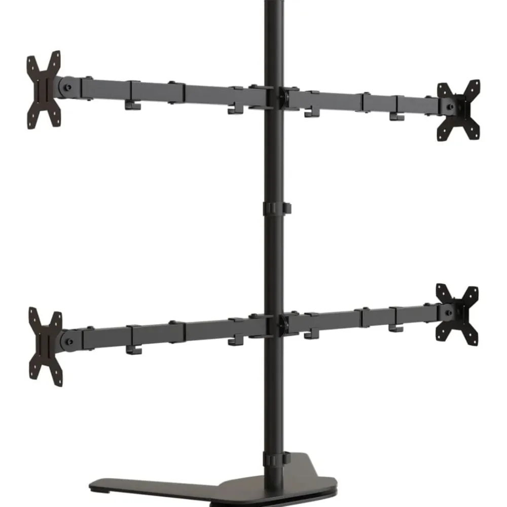 vidaXL Electrónica-Soporte para monitor acero negro VESA 75/100 mm
