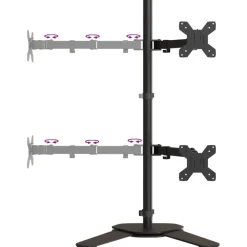 vidaXL Electrónica-Soporte para monitor acero negro VESA 75/100 mm