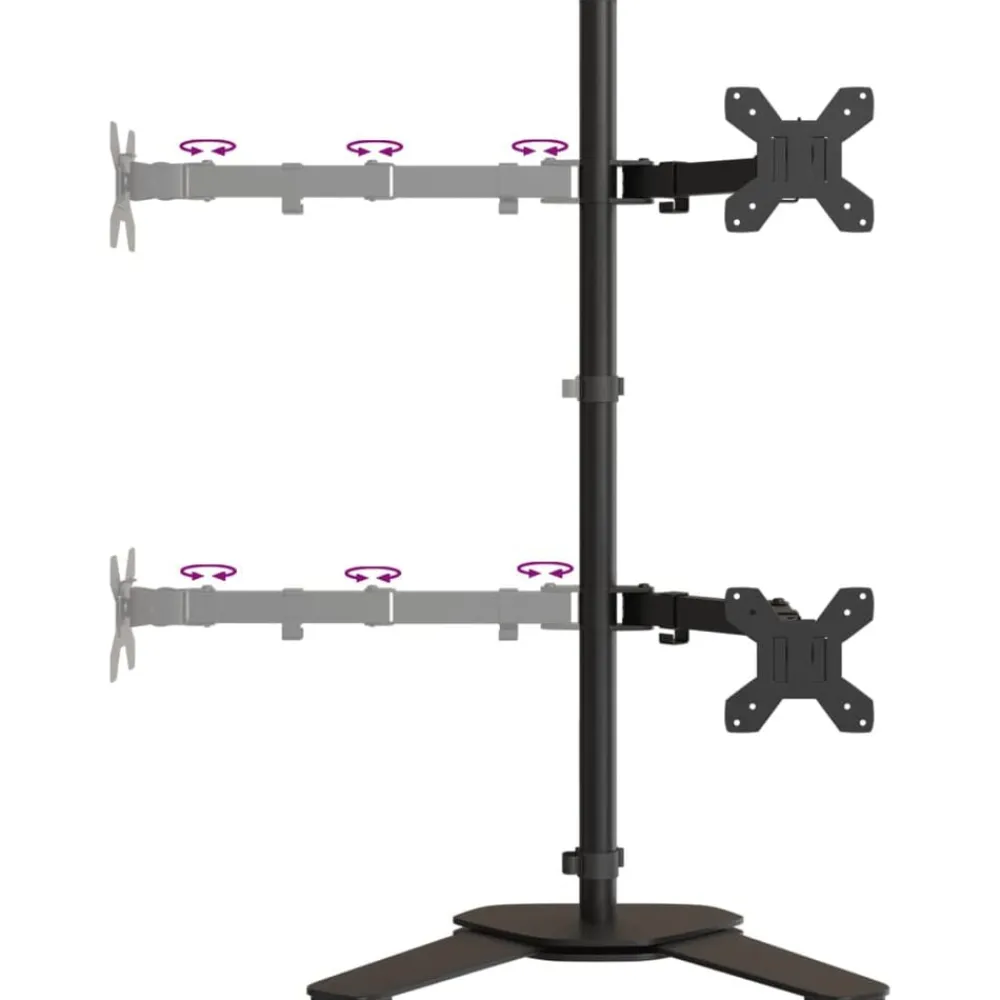 vidaXL Electrónica-Soporte para monitor acero negro VESA 75/100 mm