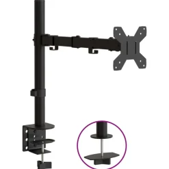 vidaXL Soporte para monitor acero negro VESA 75/100 mm Hot