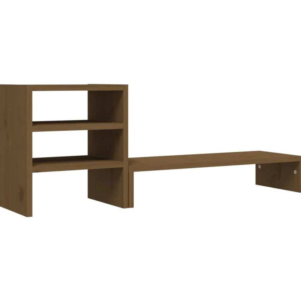 vidaXL Electrónica-Soporte para monitor madera maciza pino marrón miel 81x20x30 cm