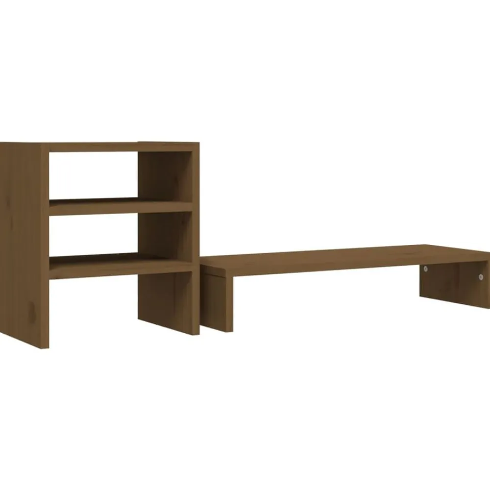 vidaXL Electrónica-Soporte para monitor madera maciza pino marrón miel 81x20x30 cm
