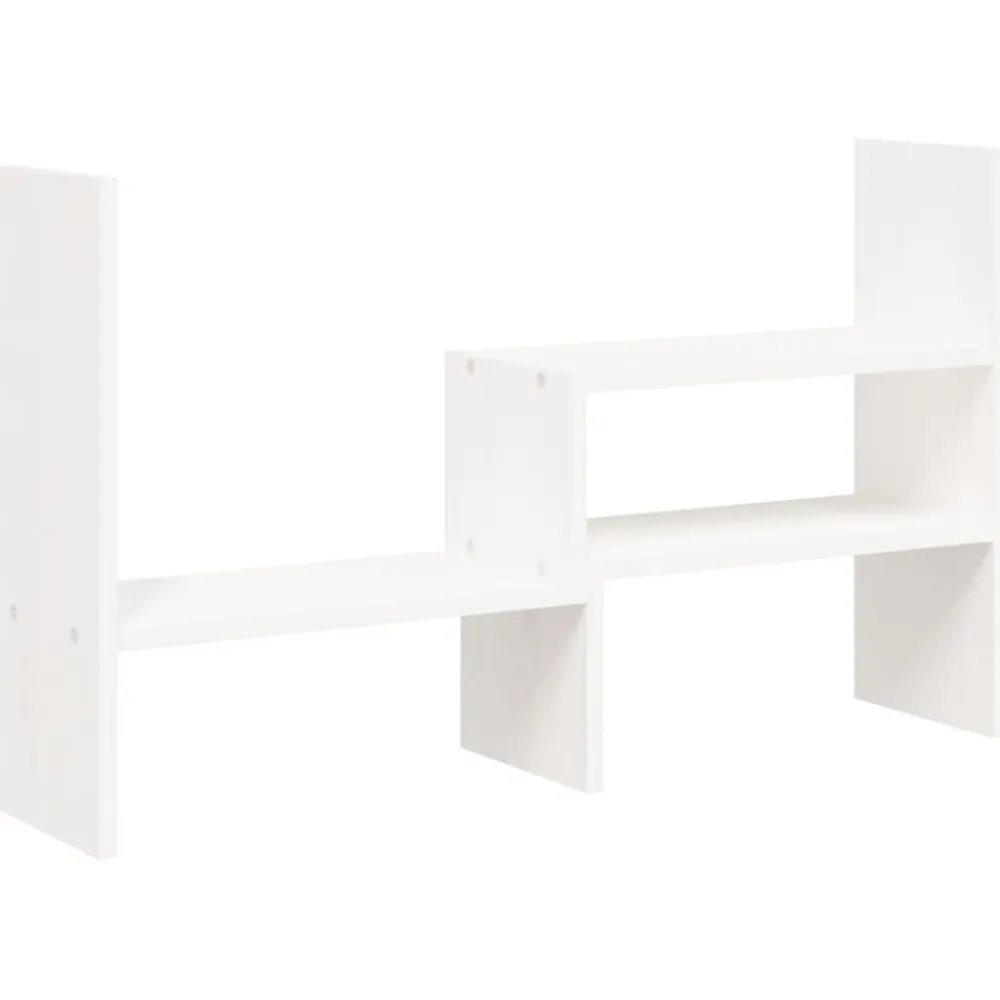 vidaXL Soporte para monitor madera maciza pino (39-72)x17x43 cm Blanco Outlet